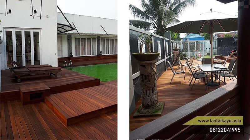 Layanan Lantai Kayu Lhokseumawe: Material & Jasa pasang 23 Decking kayu Bengkrai Terpasang