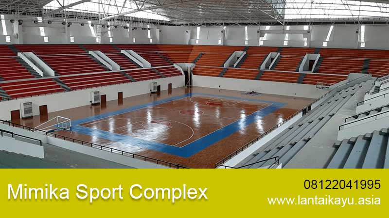 Lantai kayu lapangan basket Mimika sport Complex