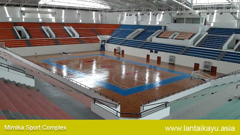 Lantai kayu lapangan basket Mimika sport Complex