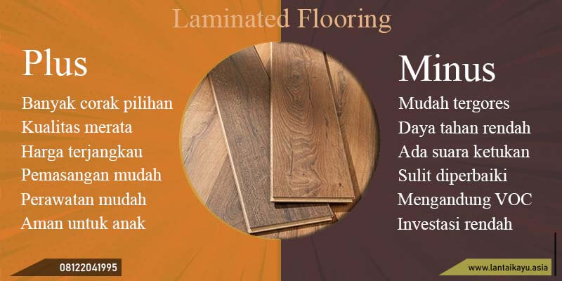 Infografis kekurangan kelebihan lantai laminate
