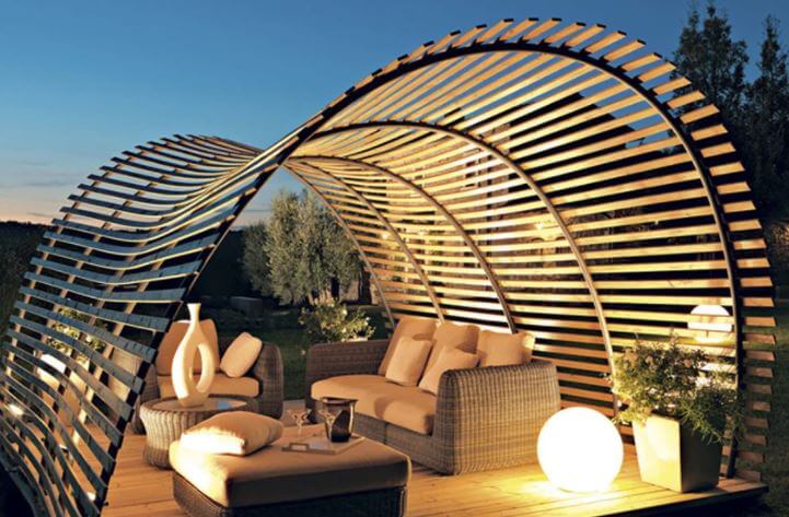 Cara Membuat Pergola Kayu Minimalis Untuk Halaman 26 Desain pergola kayu Melingkar yang unik