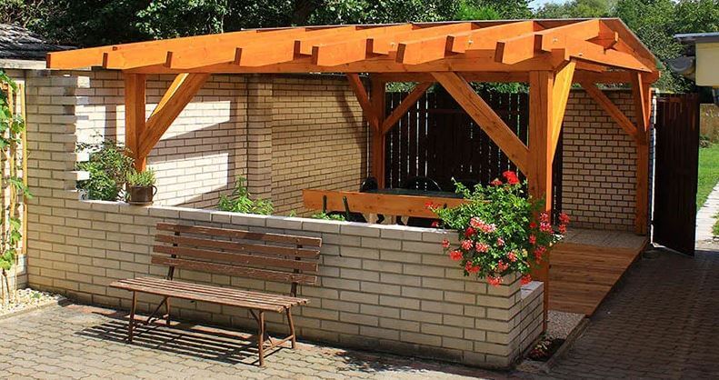 Cara Membuat Pergola Kayu Minimalis Untuk Halaman 25 PITCHED PERGOLA desain