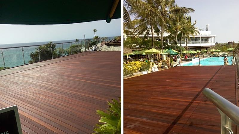 Layanan Lantai Kayu Lhokseumawe: Material & Jasa pasang 19 Pemasangan Decking kayu di klapa Resort bali