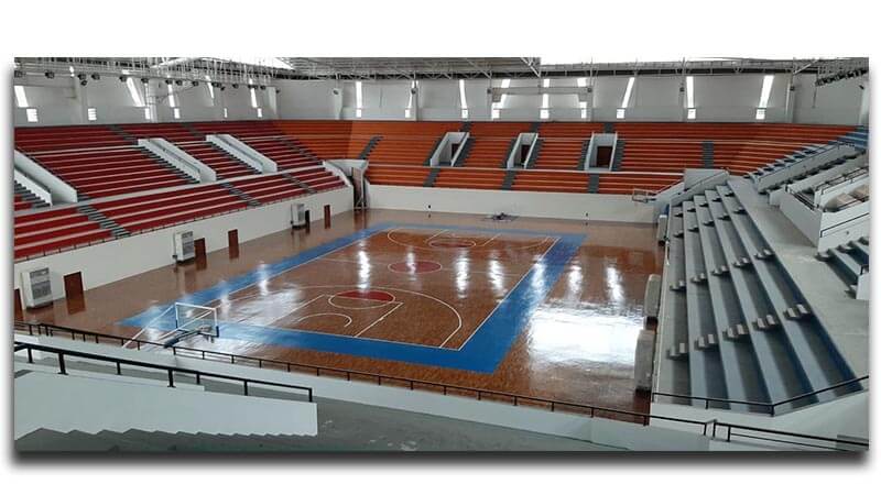 Portofolio Project Pemasangan Lantai Kayu Asia 68 Pemasangan Lantai kayu Jati GOR Mimika Sport Complex