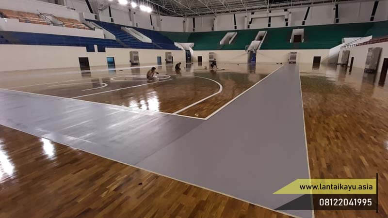 Biaya pembuatan lapangan basket dari lantai kayu