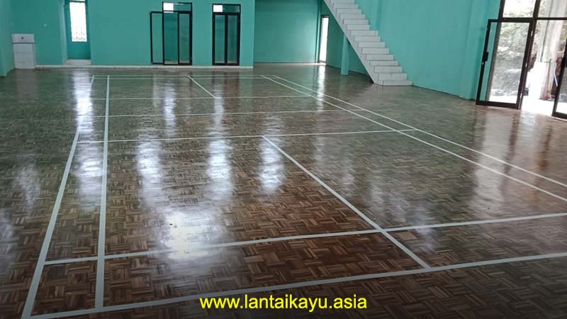 8 Proyek Lantai Kayu Di Lapangan Badminton & Jasa Pasang 31 Lantai kayu lapangan badminton Gor nagreg