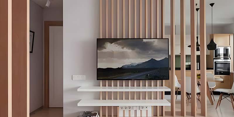 Desain Backdrop TV Minimalis & Material Yang Bisa Digunakan 33 Kisi kisi backdrop TV