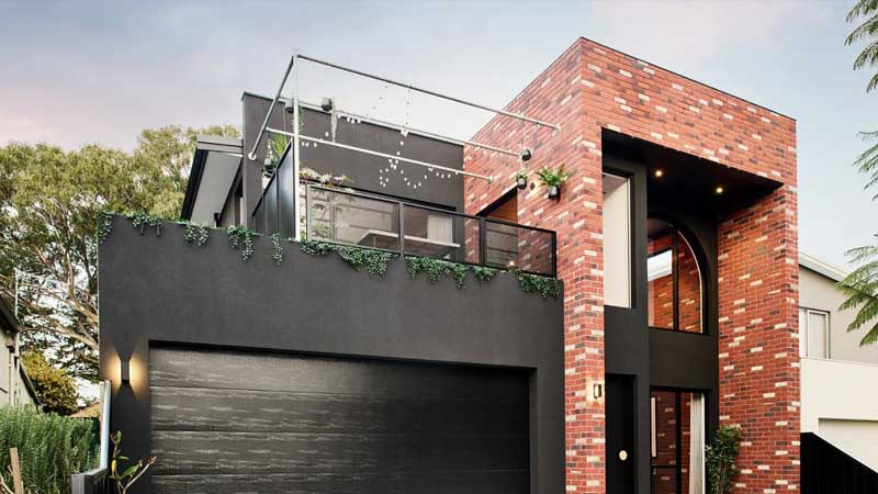 struktur rumah 2 lantai dengan rooftop industrial