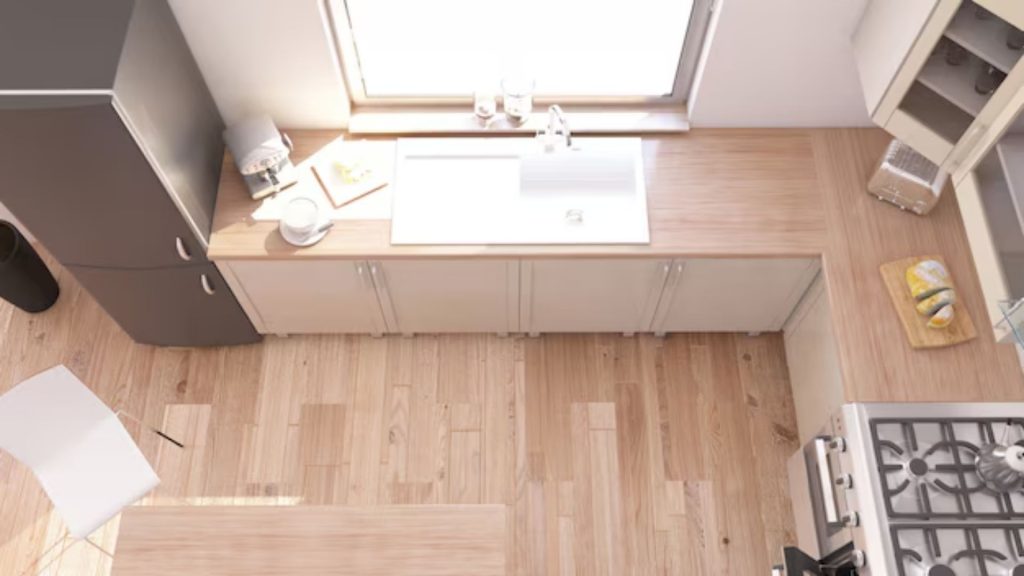 Lantai Dapur Nyaman & Estetik dengan Lantai Parket Kayu 54 jual lantai kayu parket