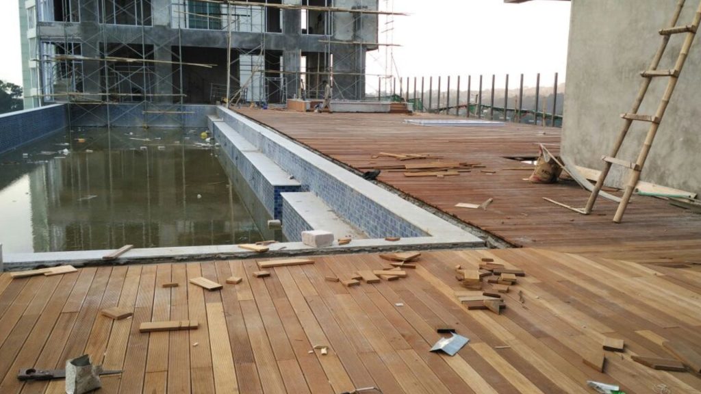 Project Pemasangan Rooftop MAJ Dago 19 jual lantai kayu parket