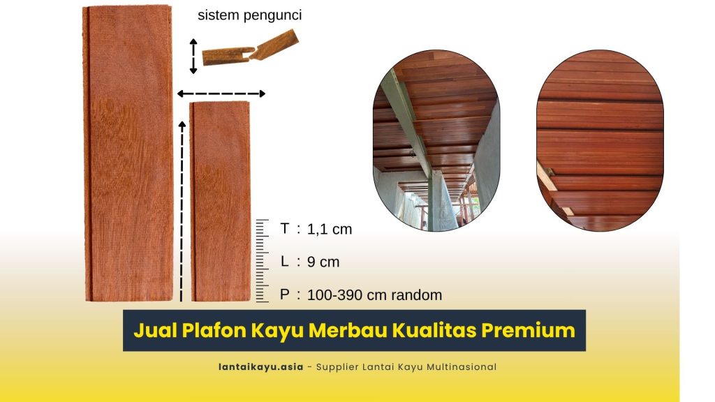 Jual Plafon Kayu Merbau Kualitas Premium 2 Plafon kayu merbau