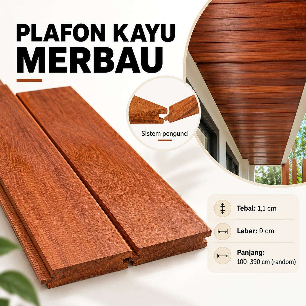 Plafon Kayu Merbau